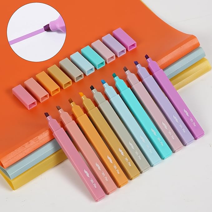 Mr. Pen- Aesthetic Highlighters No Bleed, 10 Pack, Candy Colors, Chisel Tip, Cute Highlighters Assorted Colors for Journaling, Highlighting, Underlining, Fast Dry, Back to School Supplies