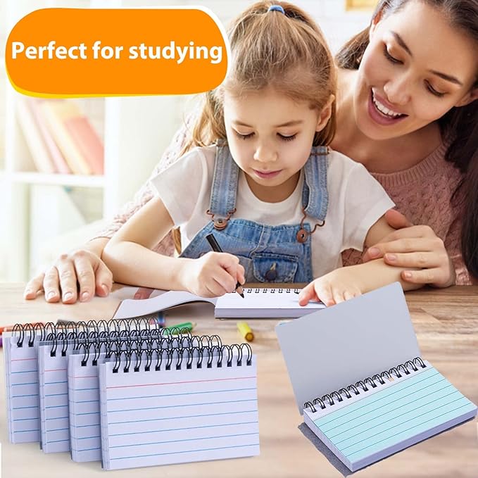 PRIMBEEKS 400 Pcs Premium Index Cards, 3 x 5 Inch White Learning Card, Double-sided Available Note Cards, White Paper Ring Index Card Note Taking Paper for Studying, School, Memory