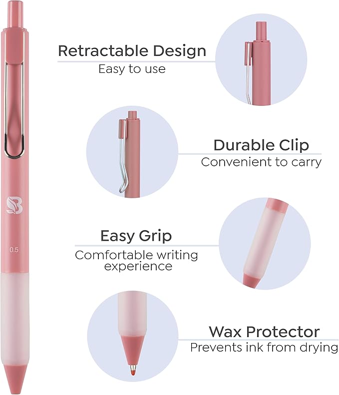 BLIEVE - Aesthetic Highlighters and Gel Pens With Soft Ink and Chisel Tip, Bible Highlighters and Pens No Bleed, Dry Fast Easy to Hold, for Bible Journaling Planner School Supplies (MORANDI)