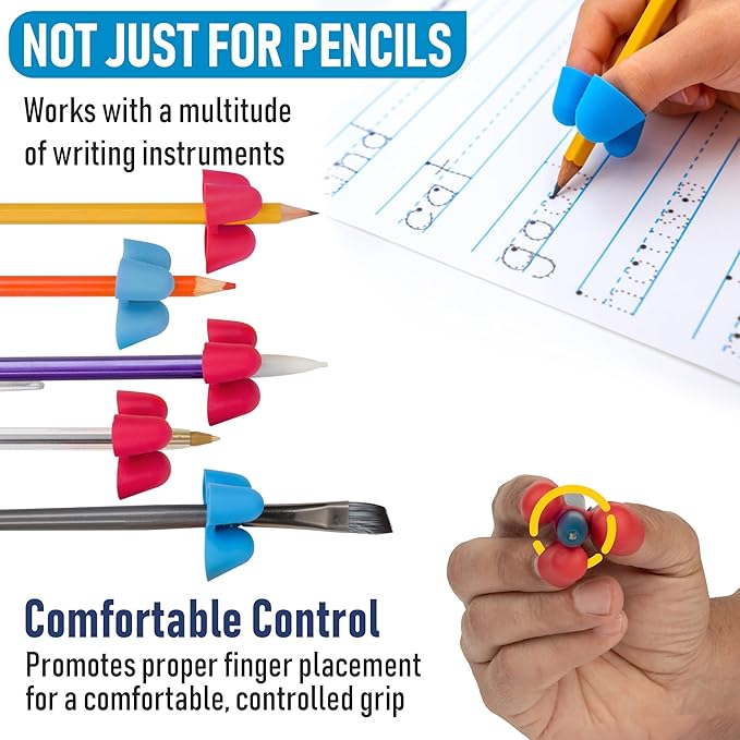 The Pencil Grip Writing Claw, Large Size Grips, Blue and Red Grips, Set of 12 - TPG-21312