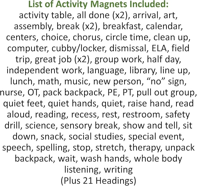 SchKIDules Magnetic Visual Schedule & Progress Chart for School; 2-Sided 18” Folding Board Plus 141 Magnets for Daily Routines, Positive Behavioral Supports, Special Ed, Preschool, ADHD & Autism
