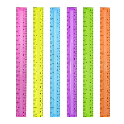 30 Pack Clear Plastic Rulers 12 Inch, Transparent Bulk Rulers for Classroom
