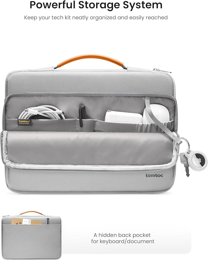 tomtoc 360 Protective Laptop Carrying Case for 13-inch New MacBook Air M5/A3449(2026), M4/A3240, M3/A3113, M2/A2681 M1/A2337, 13“ MacBook Neo/Pro, iPad Pro M5 & iPad Air M4, Water-Resistant Laptop Bag