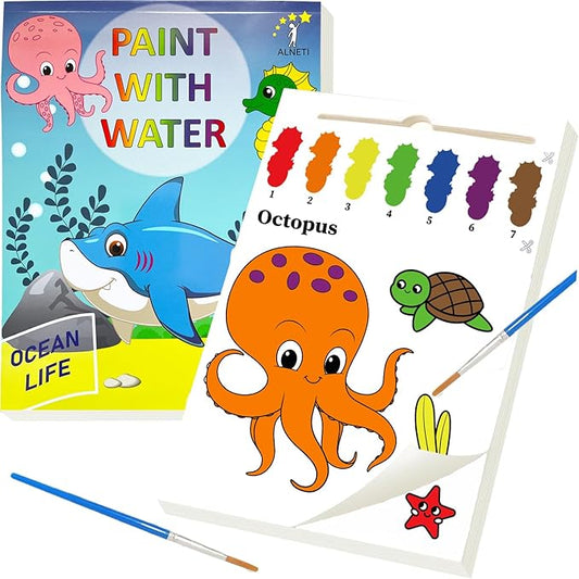 Paint with Water for Toddlers Ages 3-5 - Water Coloring Books for Kids - Toddler Arts and Crafts for Boys - Girl Project for 5 4 3 Year Old - Watercolor Painting Book - Kid Art Supplies Craft Kit