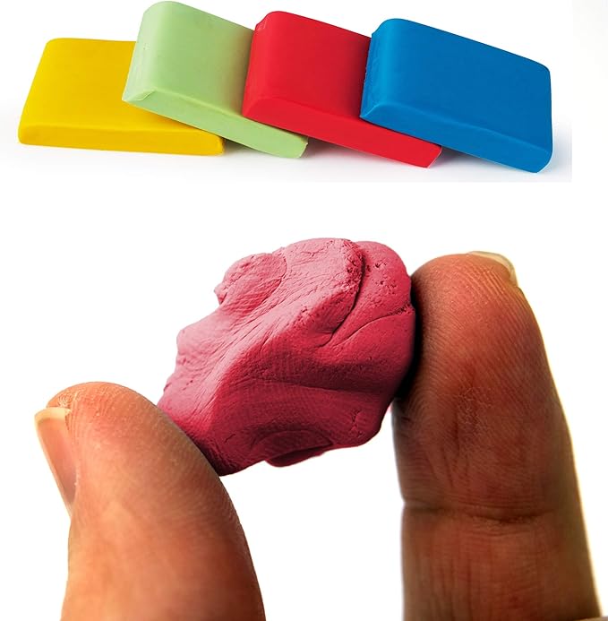 Mr. Pen- Kneaded Erasers, 1.37"x1.4", 16 Pack, Colorful, Soft Moldable Art Erasers for Charcoal, Graphite & Pastel Drawing, Precision Highlighting, Smudge Control, Easy Shaping for Artists & Students