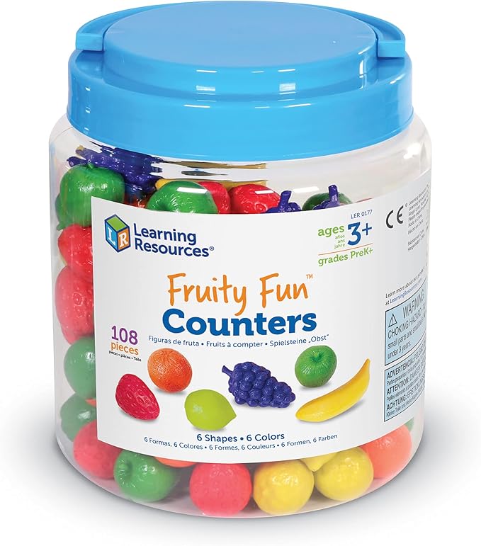 Learning Resources Fruity Fun Counters, Educational Counting and Sorting Toy, Set of 108