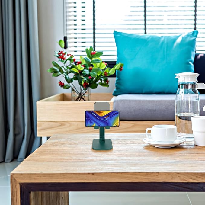 FRCOLOR Adjustable Desktop Phone Stand and Tablet Holder Multifunctional Phone Bracket with Height Lift Portable for Online Classes and Live Streaming