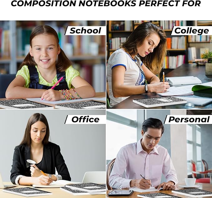 Rosmonde 1000 Pack (Pallet) Composition Notebooks Bulk, College Ruled, Pallet of Notebooks, 100 Sheets (200 Pages), 9-3/4 x 7-1/2, Bulk Notebooks for School, College & Office, 4-7 Days Transit