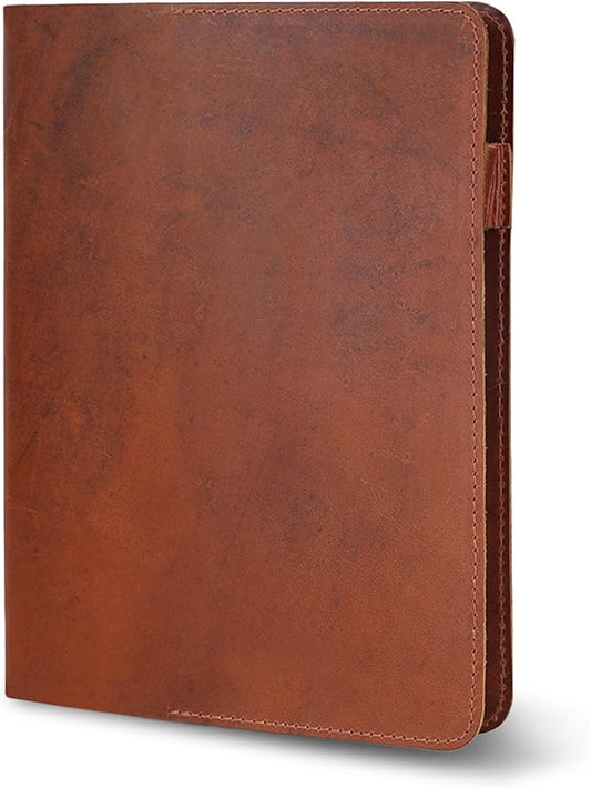 Tan B5 Journal Cover for Field Notes - 7.5x10 in XL Leather Notebook Cover Planner Cover, Refillable Leather Journal Cover, Composition Notebook Cover & Handmade Diary Cover for Travel
