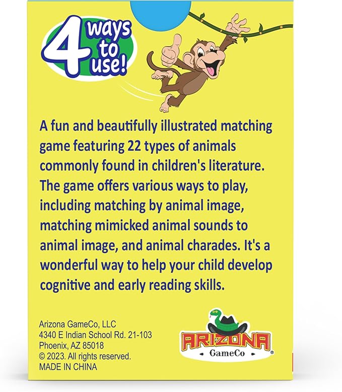Monkey Says Baa? – Animal Matching Game for Kids Ages 4 and Up | Fun Preschool Learning Activities with Mimicked Animal Sounds & Charades for Sensory Play – Birthday Gift for Boys & Girls