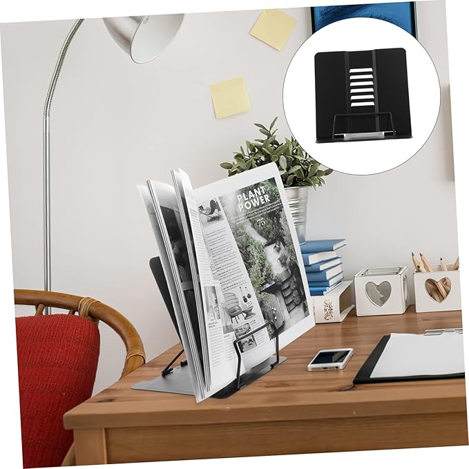 GANAZONO Folding Book Stand Desk Book Holder Portable Reading Rack for Compact Support for Textbooks Music Scores and More for Home and Office