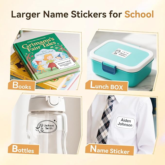 NIIMBOT 3 Rolls Name Tag Stickers for B1 B21 B3S B21Pro Label Maker, Personalized Name Labels for School/Office/Home Storage