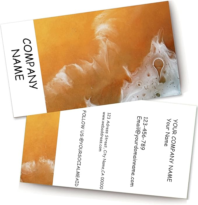 Customizable Printed Business Stock Cards -Single and Double-sided Color Printing - 3.5" x 2" - 100% Recycled Content (500/200 PCS) Premium Double-sided Print