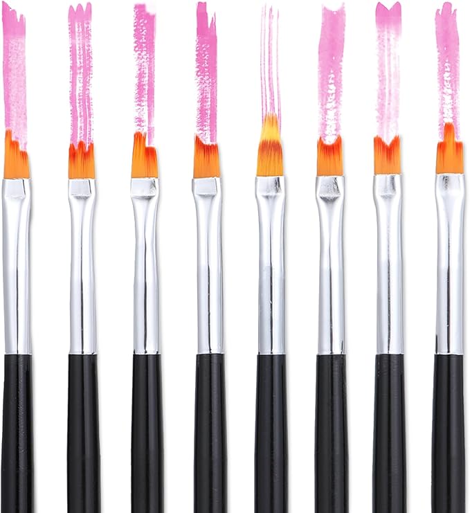 8 Pcs Paint Brush Set-Watercolor Acrylic Oil Paint Brushes with Detail, Professional Paintbrush Kit for Artist, Nail Art, Face Painting Short Handle, Easy-Clean Nylon Brushes