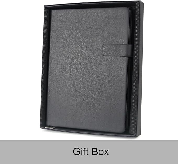Softsided Notebook - 5.7"x 8.4" - upgraded texture, blank pages, quality paper for smooth writing, elegant hangtag detail with box, perfect for both gift and personal use(Black)