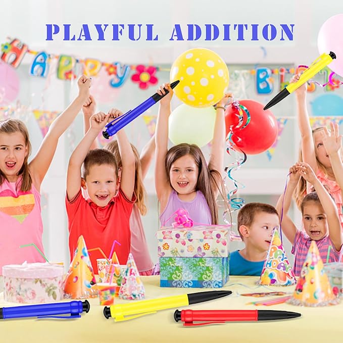 Jumbo Pens 11.3'' - Giant Pens for Birthday Party Favors, Funny Gag Gifts - 3 Pack Red, Blue, Yellow