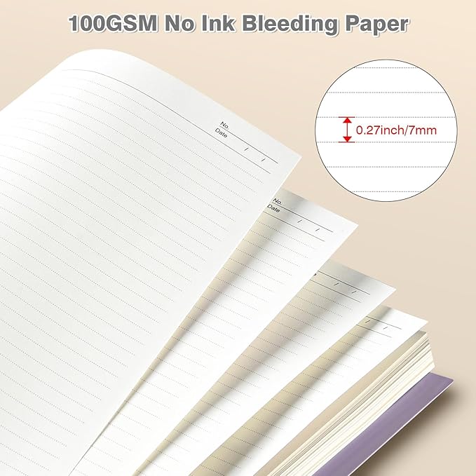 5 Subject Notebooks College Ruled, Spiral Lined Notebook with Removable Dividers, 300 Pages 100GSM Thick Spiral Writing Journal for Women & Men, Large A5 Notebooks for Work, School Supplies, 6" x 8"
