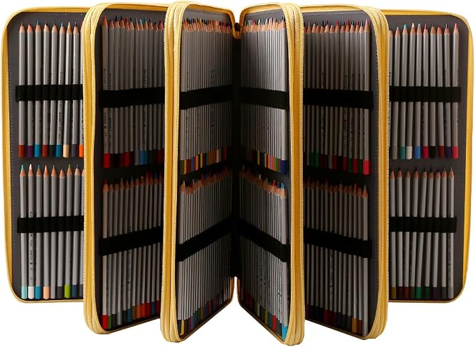 600-Slot Colored Pencil Case, 5-Layer Zipper with Shoulder strap and Handle | Organizer Bag for Pencil Storage Case for Artist Painter Office Sketch Travel Supplies