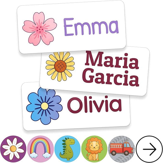TagBuddy® Personalized Daycare Name Labels for Kids [70pcs] - Waterproof Name Stickers for School, Baby Bottles & Clothing - Custom Name Stickers - Washable Stick On Labels (1.2”x0.5”)