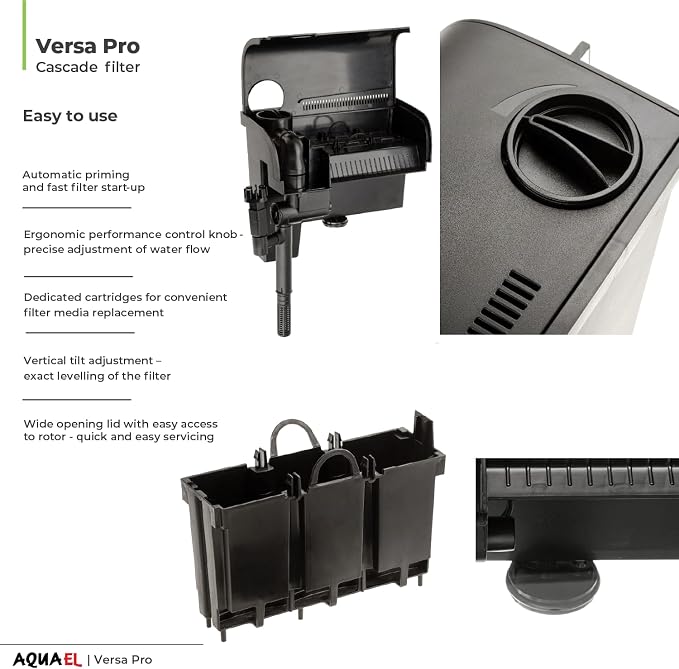 Aquael Versa Pro 80 Power Filter - Hang On Back Filter for Aquariums