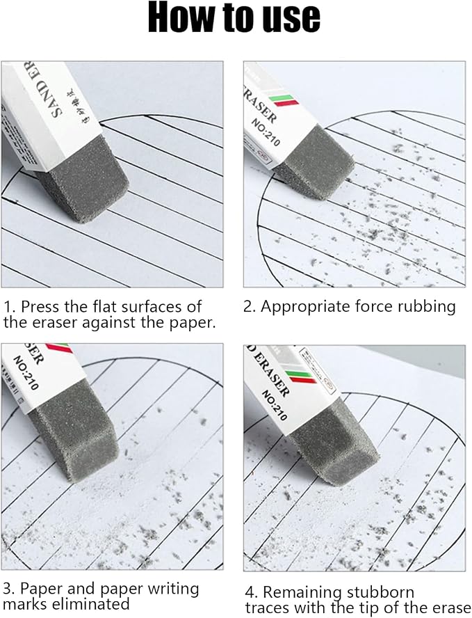 Sand Eraser 3 Pieces Reusable Ink Markings Eraser