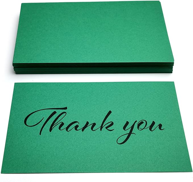PPAPPAPPIYO 50 Pack 3x5 Colored Index Cards, 180gsm Premium Textured Blank Flash Cards, Heavyweight Cardstock for Study, Recipes, and DIY Crafts (green)