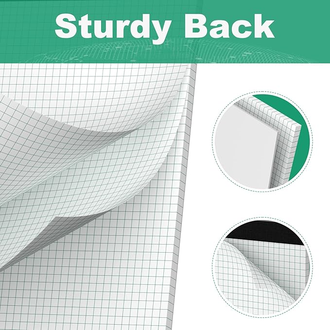 3 Pack Graph Paper Pad 8.5 x 11 Quad Ruled Graph Pads 4x4, White Grid Paper Pad Letter Size 8.5 x 11-Inch, Micro-Perforated Graph Paper Notebook Square Math Paper Writing Pads for Office School