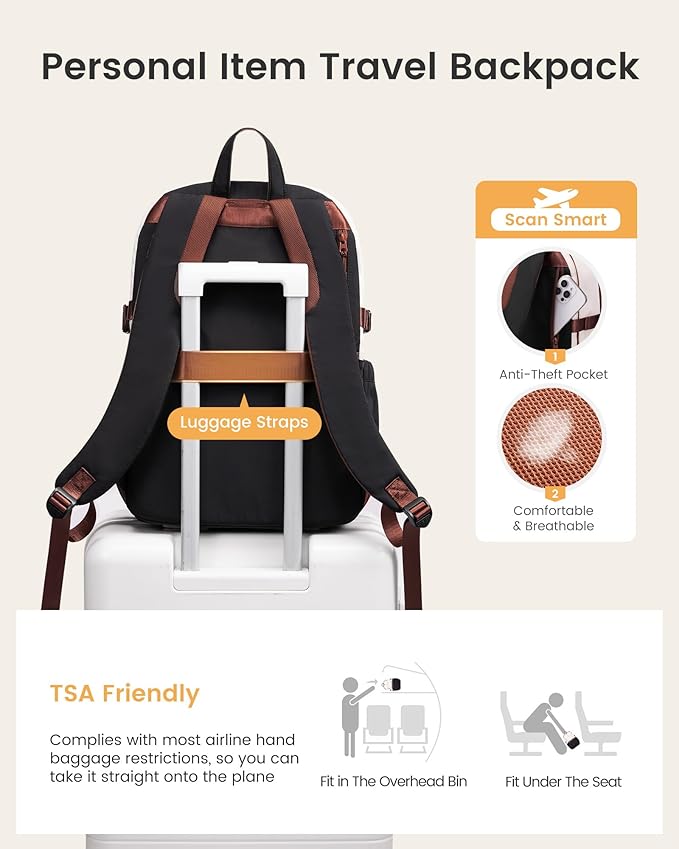 LOVEVOOK Laptop Backpack for Women with Giant Tumbler Holder,15.6 Inch Laptop Computer Bag Travel Backpack Purse,Waterproof Work Business Backpack College Bookbag Teacher Bags,Drak Grey-Black
