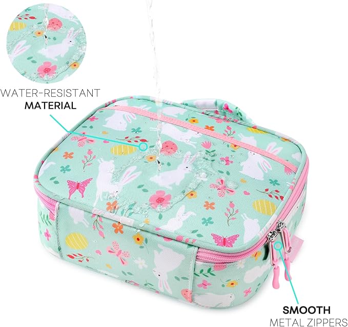 mibasies Kids Lunch Box for Girls Toddler, Insulated and Reusable Lunch Bag for School, Rabbit