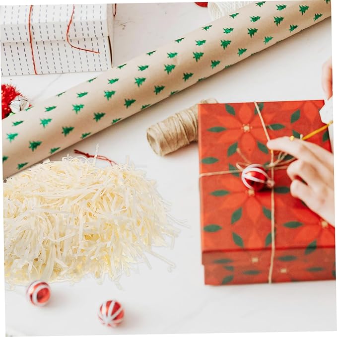 BCOATH Natural Paper Shred Filler for Boxes and Basket Filling Lightweight Recyclable Box Stuffing for Party Favor Packaging Easter Wedding and Festival Decoration