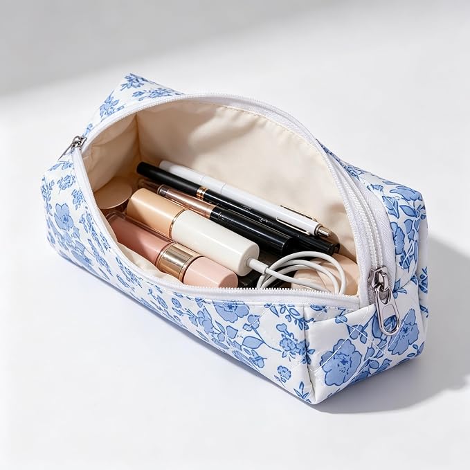 Pencil Case, Pencil Pouch for Women, Pencil Case Small | CetyVoyie Pencil Case, Pencil Pouch for Women, Pencil Case Small, Pencil Pouch Aesthetic(Blue flower)