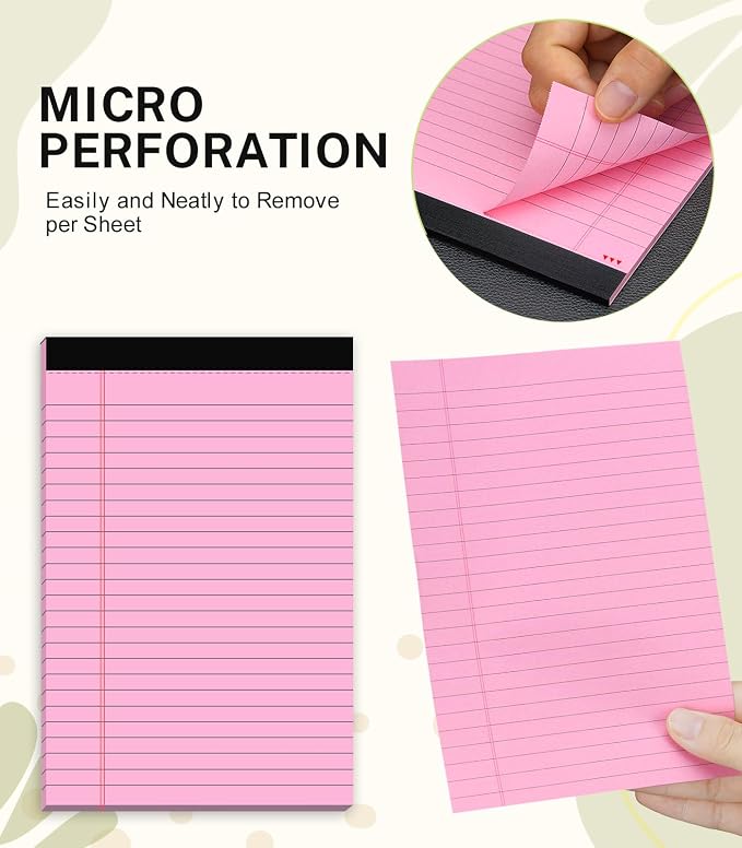 8 Pack Note Pads 5x8 Narrow Ruled Legal Pad Multicolor Small Notepads 5x8