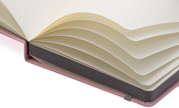 EVERLINEA 5.6” x 8.3” Embossed Heart A5 Hardcover Notebook, 240 Dotted Pages, Powder Pink