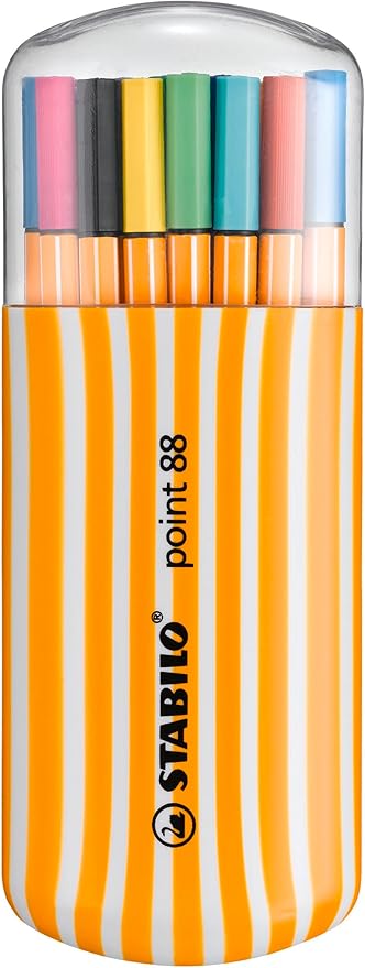 STABILO - point 88 - Fineliner - Zebrui Case - Pack of 20 - Assorted colors
