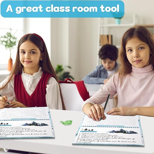 gisgfim Grooved Cursive Handwriting Workbook Magic Reusable Grooved Cursive Handwriting Practice Guided Tracing with Disappearing Ink Pens for Beginners Kids Learning Activities Supplies (Reading)