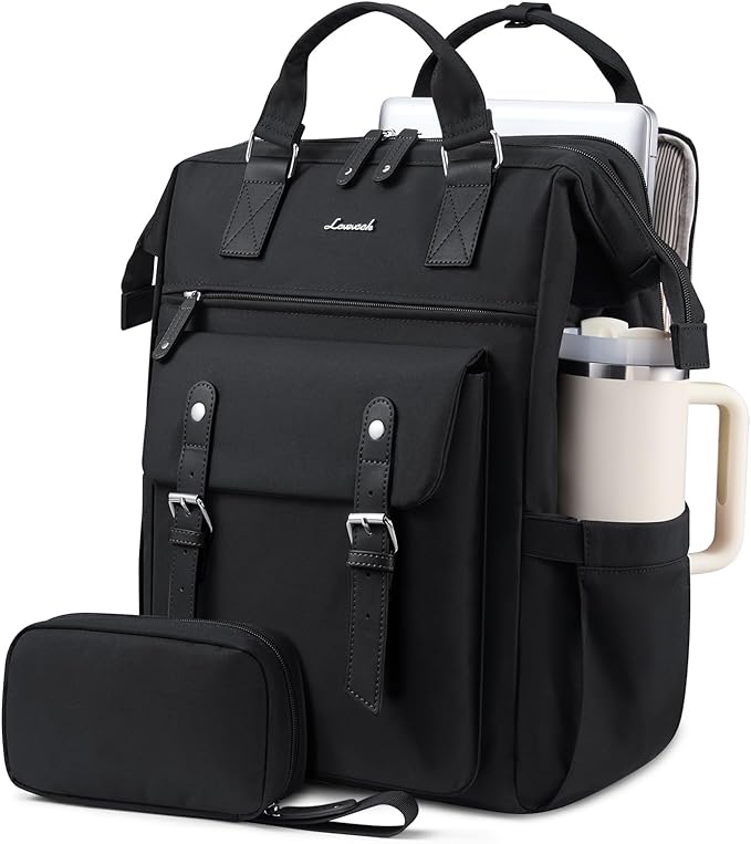 LOVEVOOK Laptop Backpack for Women with Giant Tumbler Holder Pocket,17.3 inch Waterproof Travel Backpack Purse Computer Laptop Bag