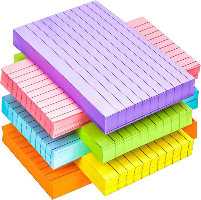 280Pcs Colored Index Cards 3x5 Inch Flash Cards with Lines Note Card Flashcards, Colorful Ruled Card Pad Index Note Books 3 x 5 Notecards for Studying School Supply College Office