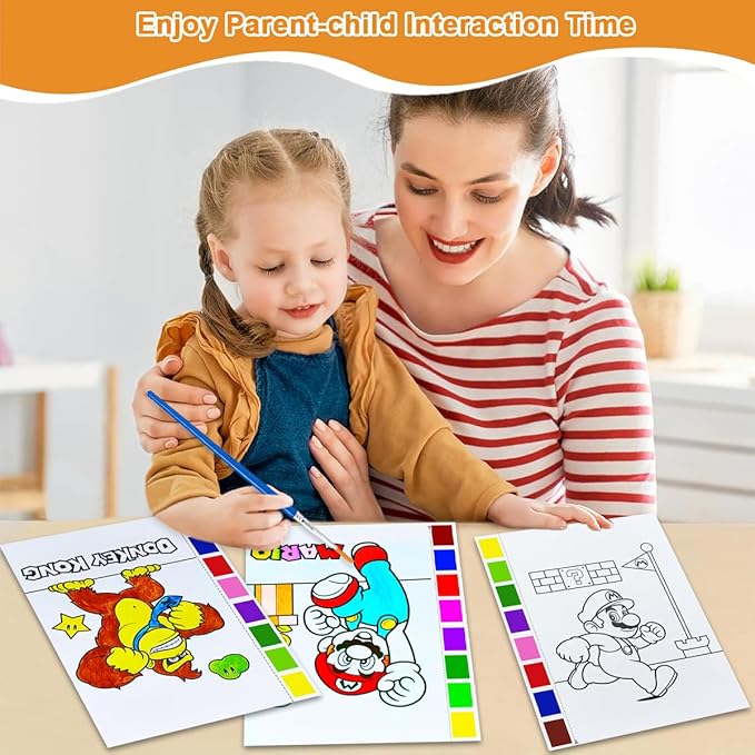 YXOTJHS Watercolor Coloring Book, Paint with Water Books for Kids - Mess Free Coloring for Toddlers, Magic Paint Set - Arts and Crafts for Girls Ages 4-8 - Travel, Stocking Stuffers