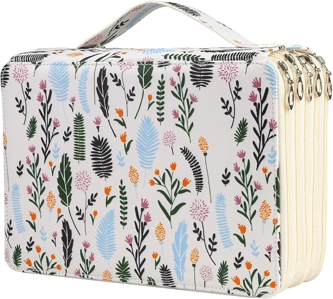 Portable Colored 250 Slots Pencil case Organizer with Printing Pattern for Watercolor Pens or Markers, Pencil Case Organizer for Artist
