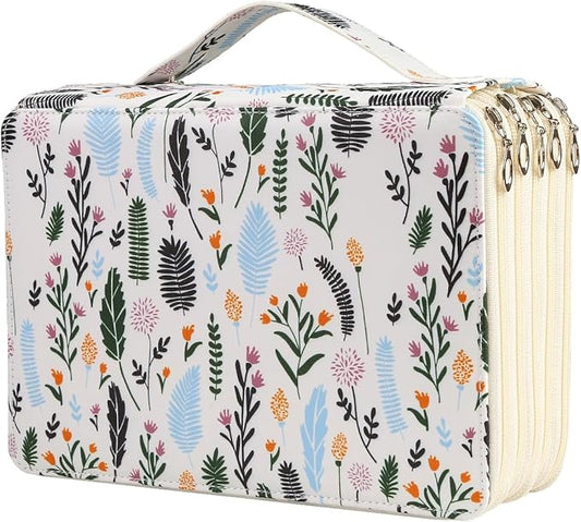 Portable Colored 250 Slots Pencil case Organizer with Printing Pattern for Watercolor Pens or Markers, Pencil Case Organizer for Artist