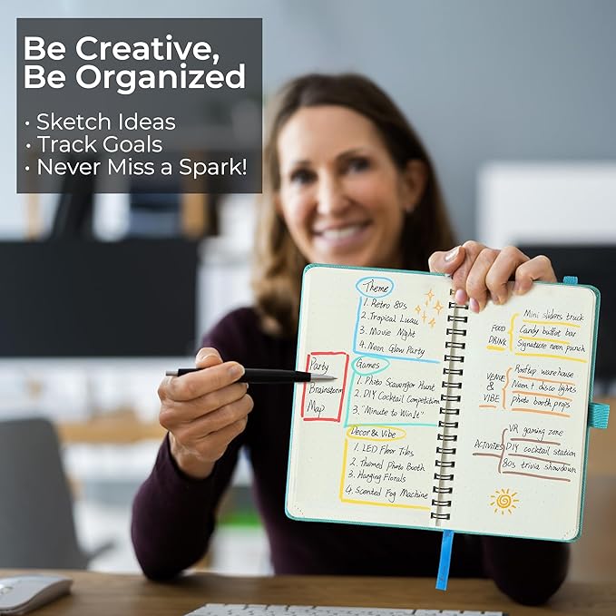 Planner 2026-2027 Daily Weekly and Monthly,6.5"x3.75",18 Months Spiral Bound Calendar Agenda with Self-adhesive Pen Holder,2026 Academic Plan with Vegan Leather Soft Cover,Light Blue