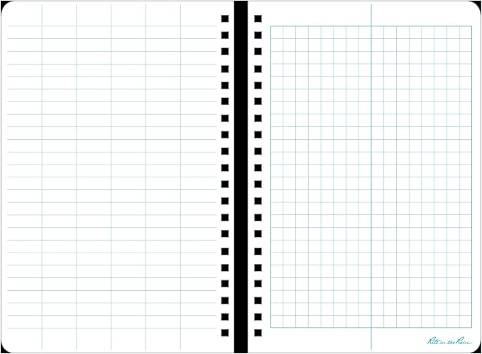Rite in the Rain Weatherproof Side Spiral Notebook, 4.625" x 7", Yellow Cover, Field Pattern (No. 353)
