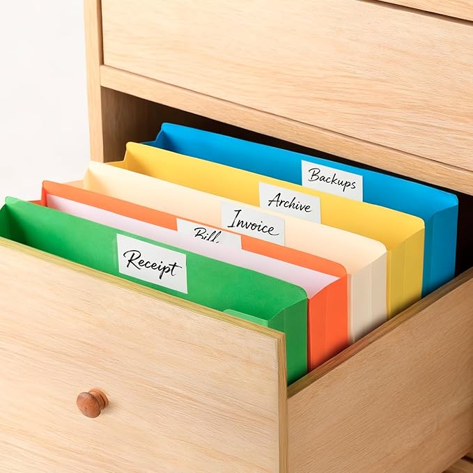 zmybcpack 25 Pack 2 Inch File Jackets, 230gsm Expansion Pocket File Folders, Letter Size Expandable File Folders for Home, Office, Classroom (Assorted Colors, Straight Cut Tab)