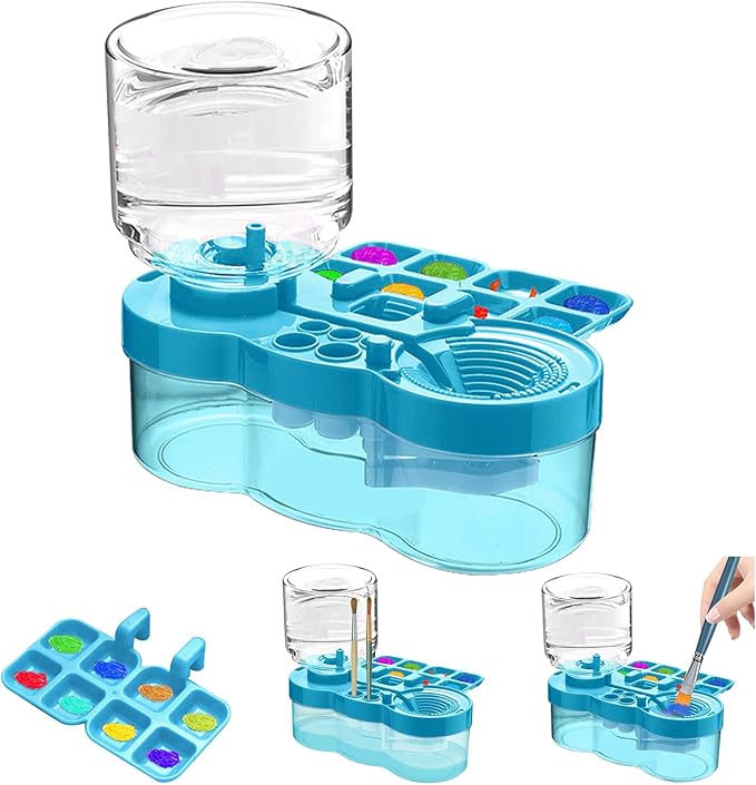 Paint Brush Cleaner, Multifunctional Acrylic Face Paint Brush Washing Station Brush Water Cup for All Purpose Oil Watercolor Painting Artist Professional Kit,Gift Art Supplies for Kid Adult