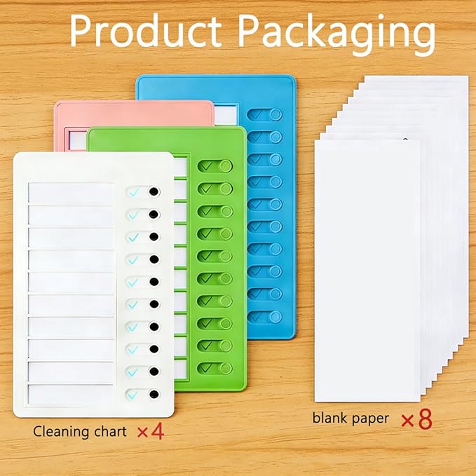 4PCS Slide & Plan Daily Schedule Board | Reusable Planner |No-Stick Wall Mount Design for Home Office | Boost Productivity & Beat Procrastination | Chores RV Checklist Task Planning Board
