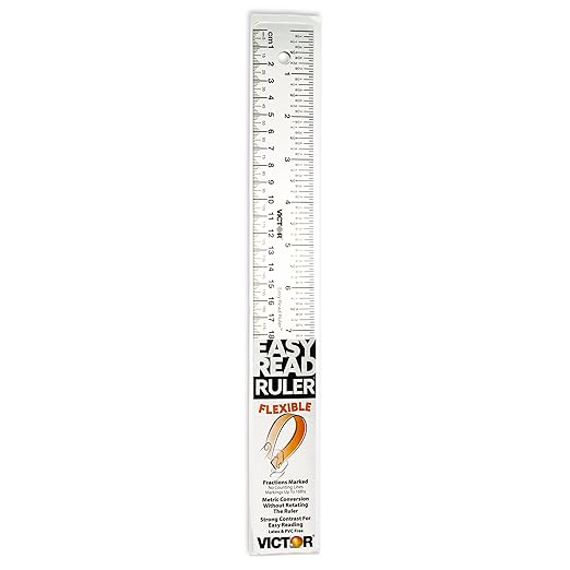 12 Inch Easy Read Ruler, Clear Flexible, Bendable, Shatterproof, Ruler