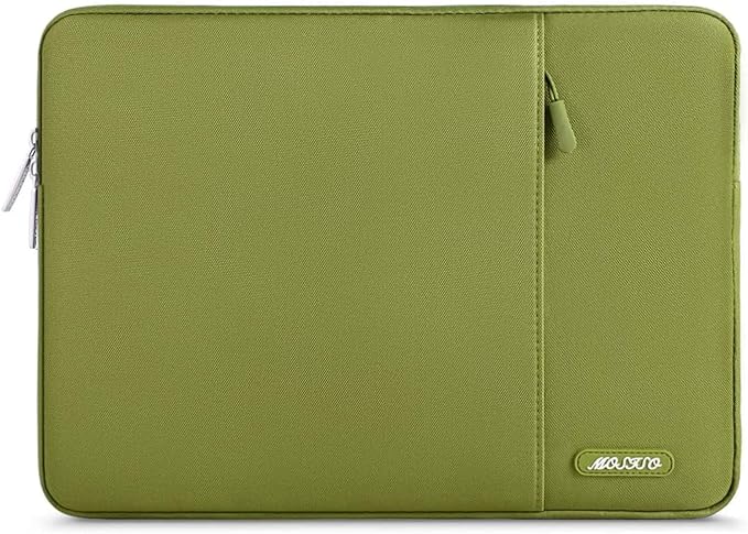 MOSISO Laptop Case 13.3 inch, 13-13.3 inch Laptop Sleeve Compatible with MacBook Air/Pro 13/Pro 14 M5 M4 M3 M2 M1, HP Dell ASUS Lenovo,Polyester Vertical Computer Sleeve Bag with Pocket, Chartreuse