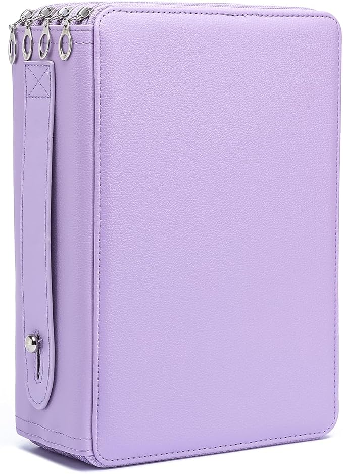 YOUNGCOL 200 Slots Colored Pencil Case Color Pencil Organizer Storage Large Capacity Pencil Holder (Purple, 200 Slots)