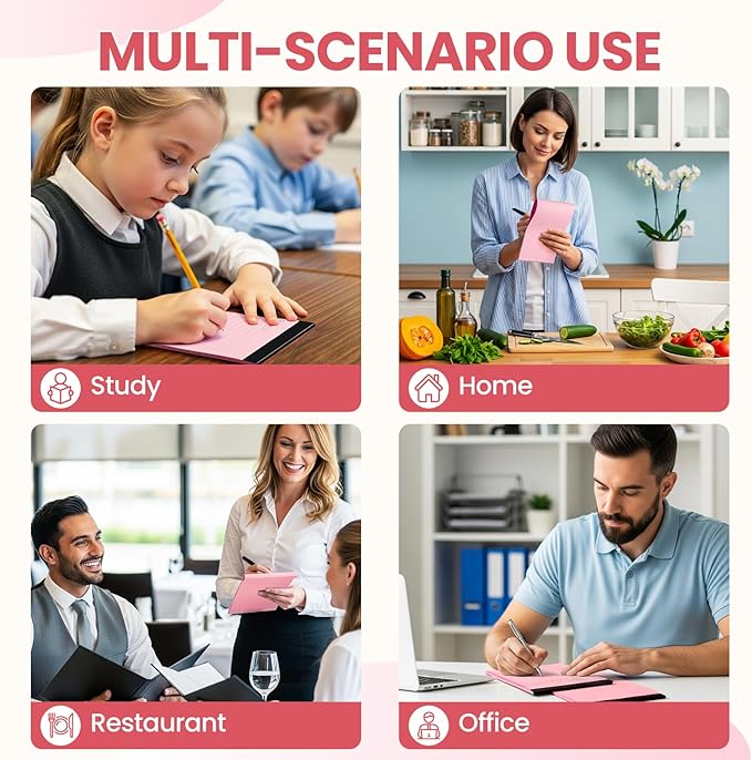 VITEVER Small Note Pads 5x8,[7 Pack] Narrow Ruled Legal Pads,Micro Writing Pads Perforated Lined Note Paper for Study,Office,To-Do Lists,30 Sheet/notepad,Pink
