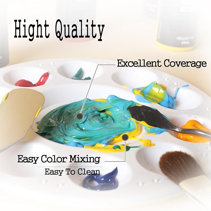 Artkey Acrylic Paint Set, 16 Colors 2 oz/59 ml Acrylic Paint Kit for Professional Artists & Beginners – Fall Warm Art & Craft Supplies for Canvas, Wood, Fabric, Rock, Leather, Ceramic, Glass